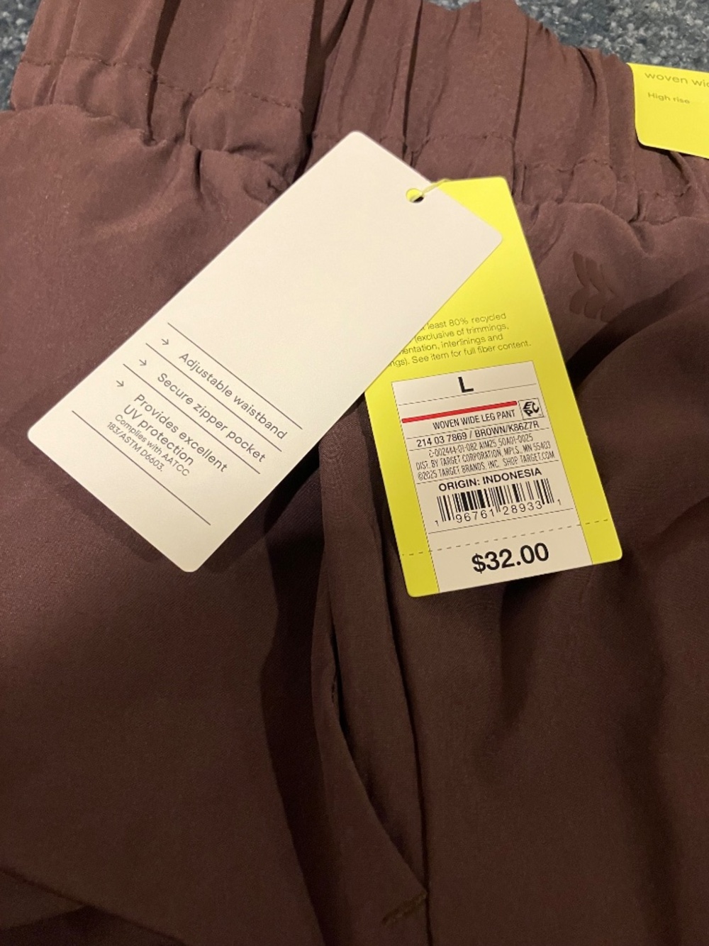 NWT All In Motion Active Light High-Rise Pocketed Wide Leg Pants (Large) - Picture 8 of 16